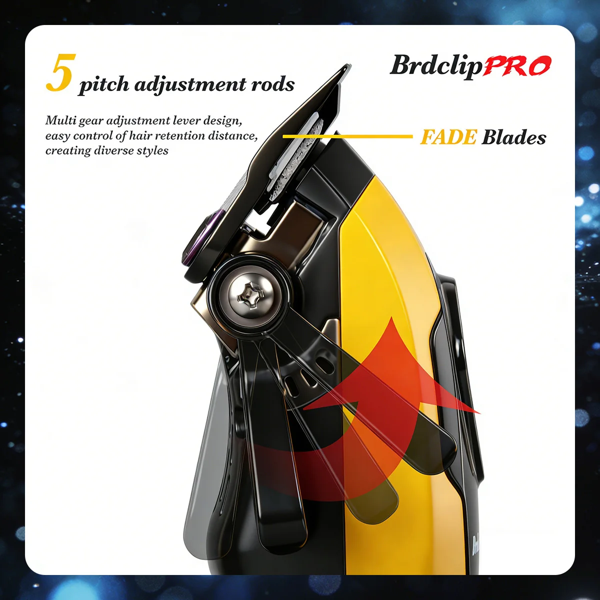 Professioneller BRDCLIP Kabelloser Haarschneider mit DLC-Beschichteter Klinge, Kohlefaser-Griff, 5-Gang-Einstellhebel für Friseure und Salons – Detail 2