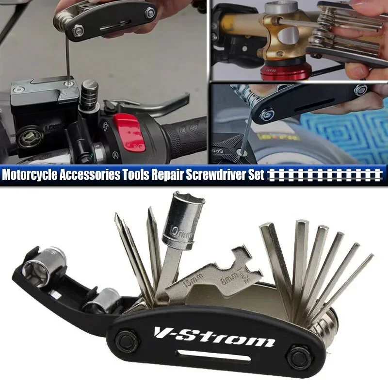 V-strom Fit For Vstrom 650 1000 250 1050 xt DL1000 DL650 dl250 vstrom650 Motorcycle Multifunction Tool Repair 16 functions Screw