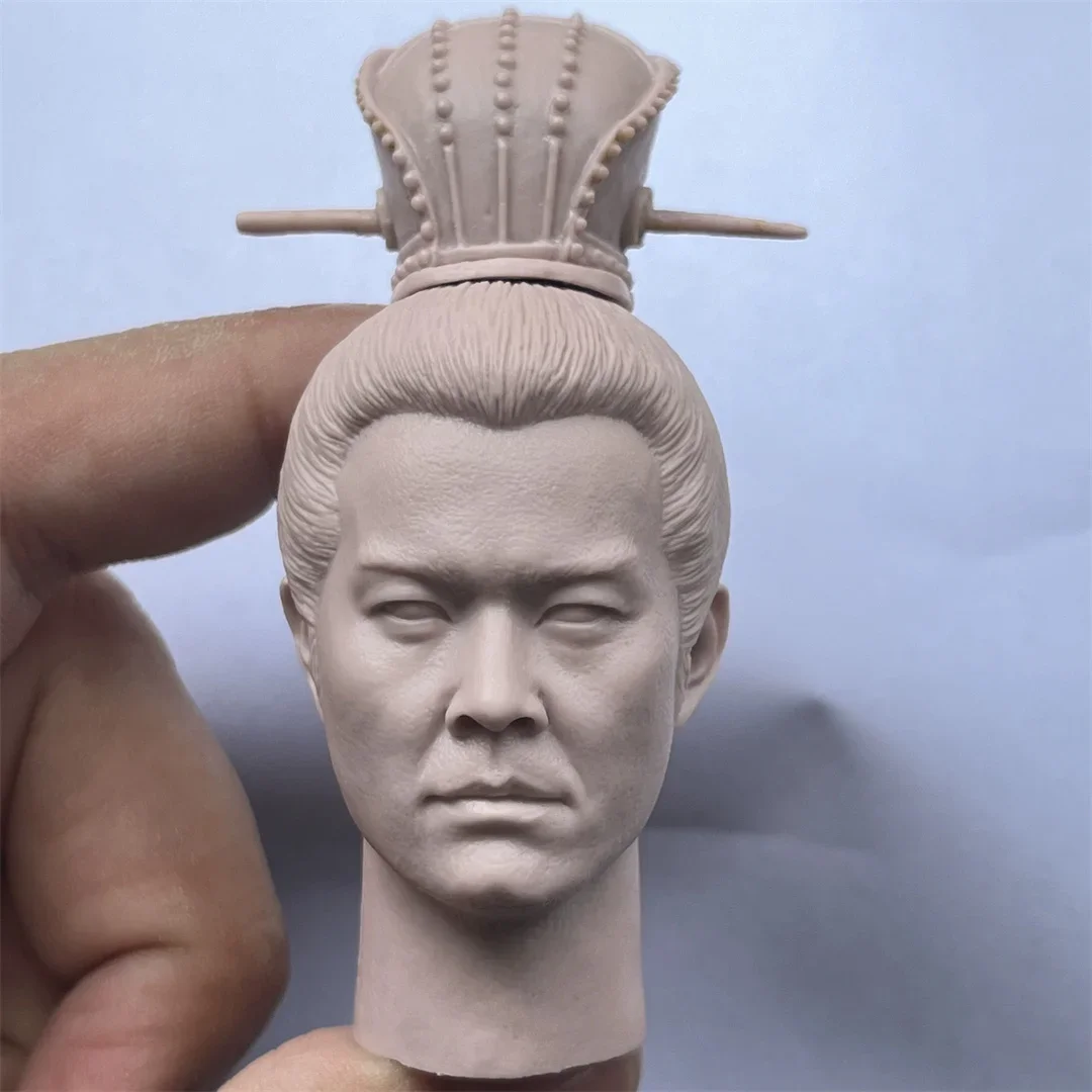 Male Head Carving Unpainted Soldier Zhou Yu Three Kingdoms: Ancient Soldier Model 1/6 Scale Action Figure Body Hobbies Toys