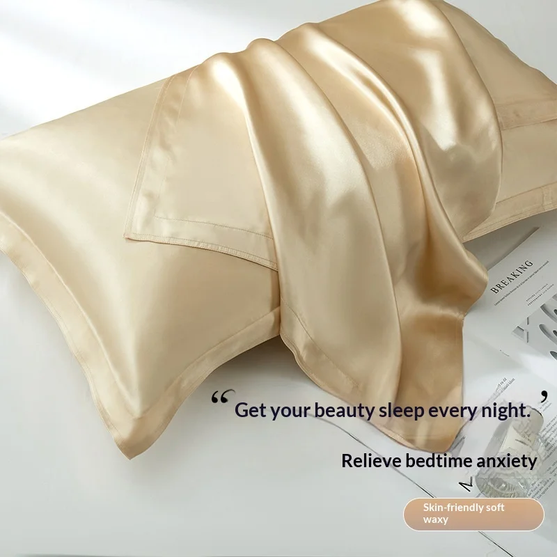 100% Mulberry Silk Pillowcase 48x74cm, Soft Breathable Smooth Cooling Silk Pillow Case for Hair and Skin Sleep Luxury High-end