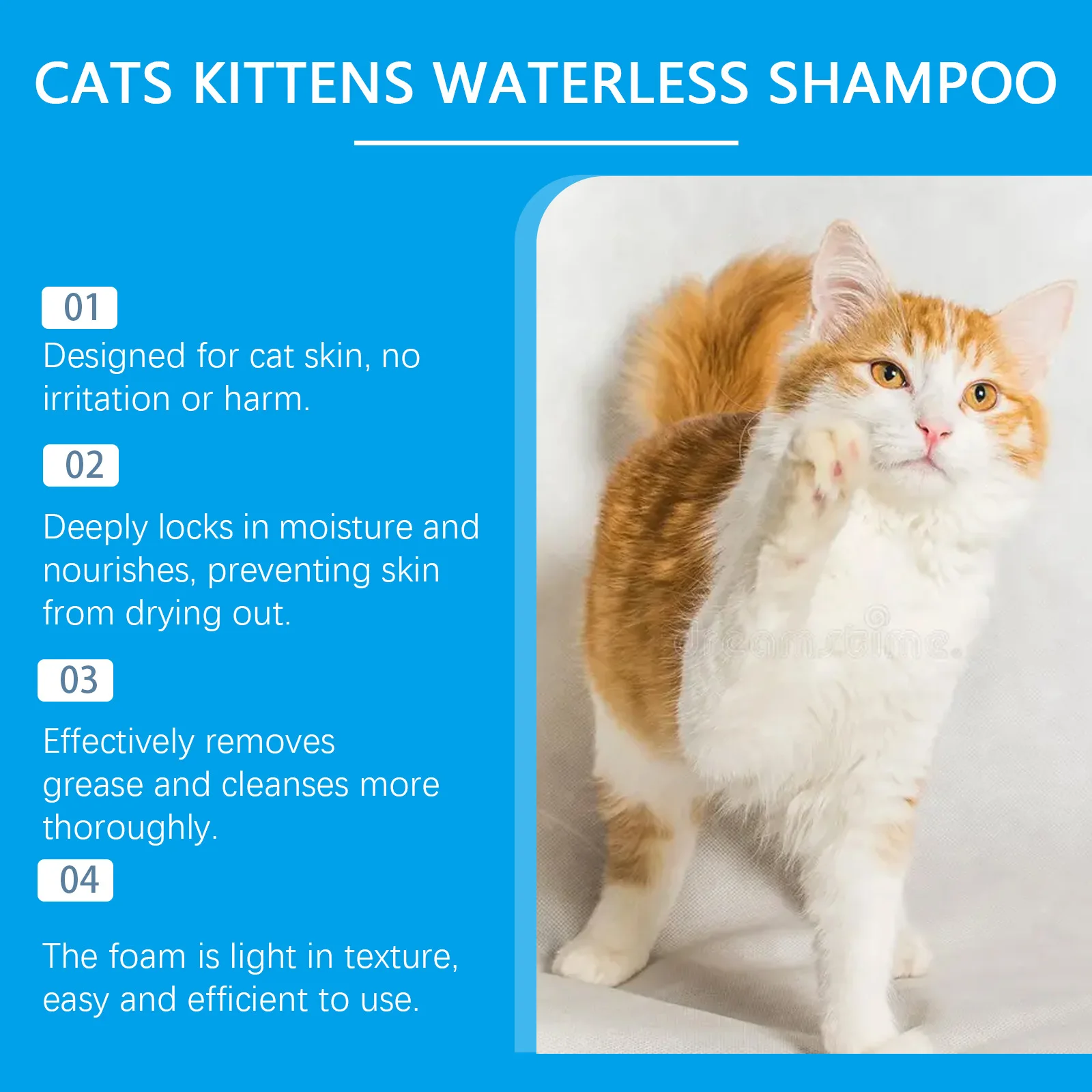 Waterless Dog Shampoo Moisturizing Hair Body Deodorizing Dry Cleaning Body Wash Conditioner Itch Relief Mite Pet No Washing Gel