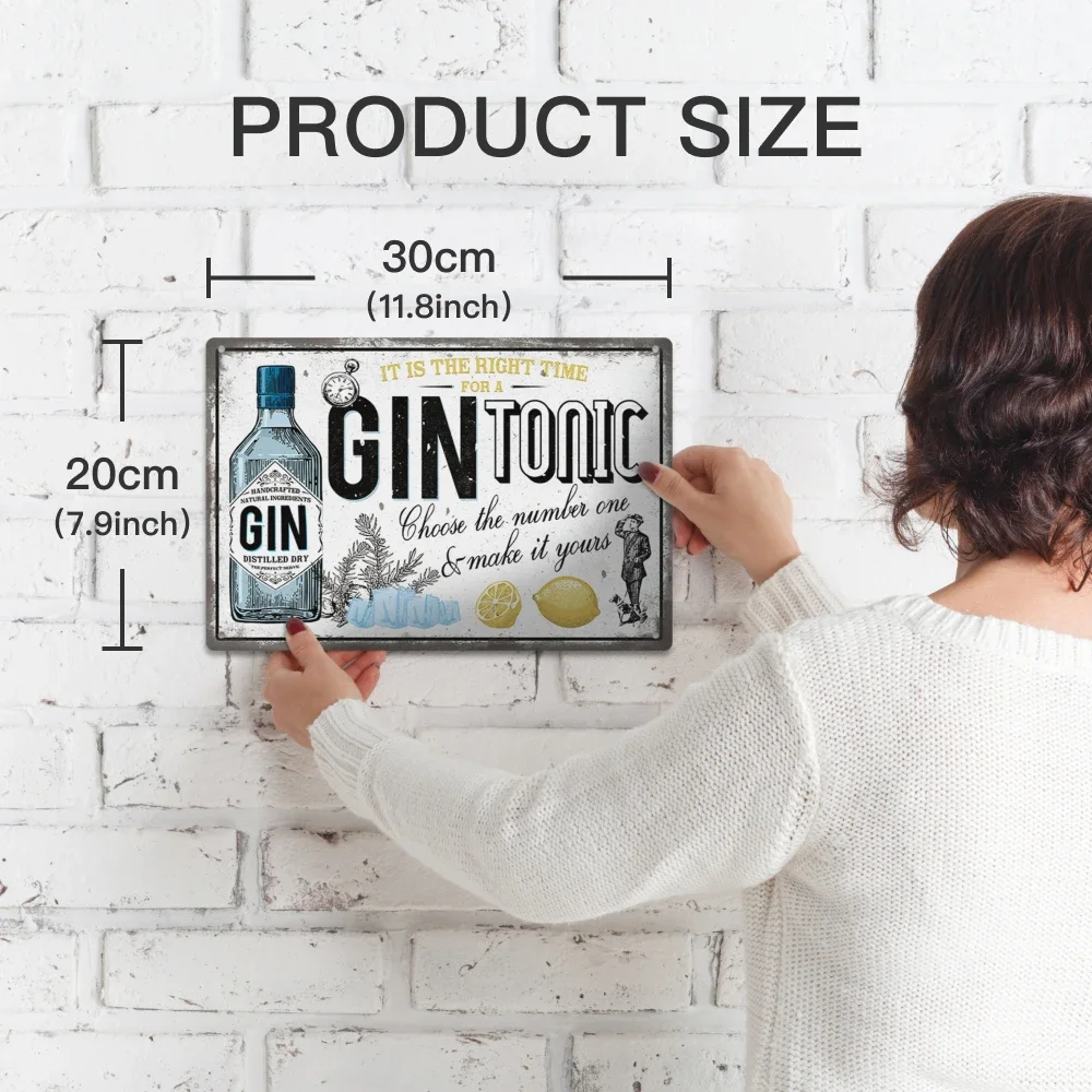 HD Metal Tin Sign Vintage Bar & Alcohol Wall Decor Retro Gin Tonic Beer Tequila Poster for Pub Man Cave Kitchen
