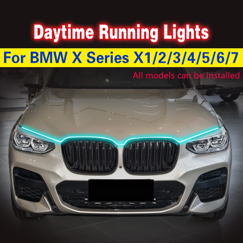 1Pcs 12V Car DRL LED Daytime Running Light Daylight For BMW X Series X1/2/3/4/5/6/7 Waterproof Car Decorative Atmosphere Lamps