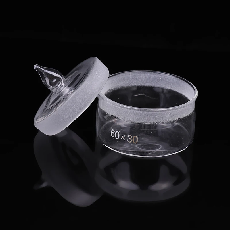 1Pc 60*30mm Diameter Glass Alcohol Cup Sample Bottle Transparent Can Round Weighing Dish Frosted Mouth for Watch Repair