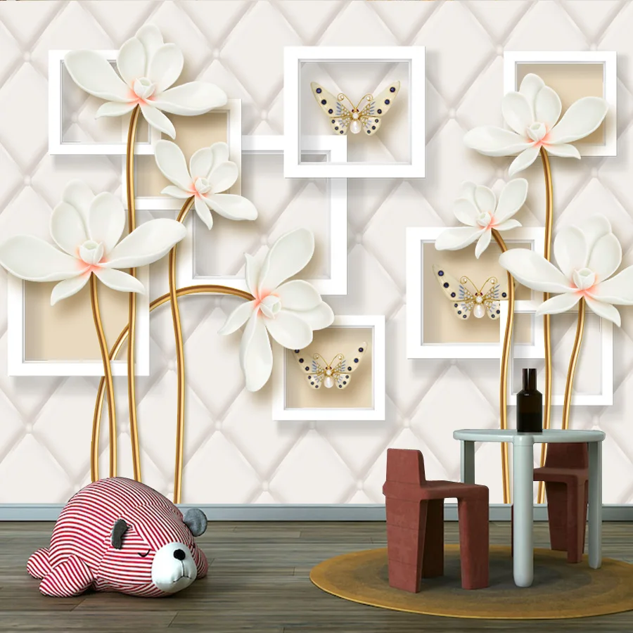 

Современные съемные обои на заказ, домашний декор для украшения гостиной, цветочная геометрическая рамка, ремонтная фреска