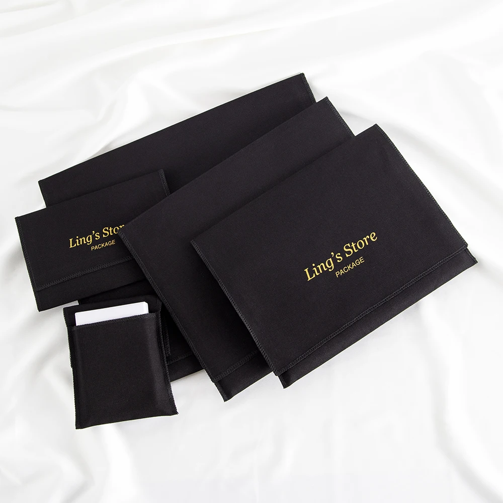 Personalized Logo Jewelry Thick Cotton Envelope Flap Bag For Cosmetic Tableware Book Travel Cloth Sock Shoe Phone Case Organizer