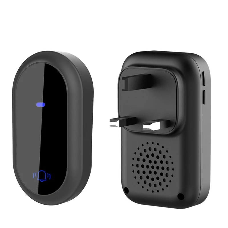 Беспроводной дверной звонок, Водонепроницаемый умный дверной звонок IP68, умный дверной звонок с 4-уровневым управлением громкостью, 38 песен