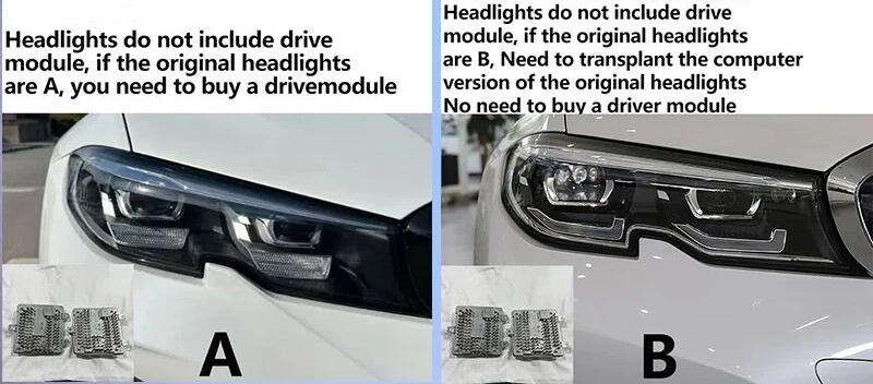 

J ONE Car Auto Parts Accessories Yellow White Switch Via Highbeam Headlight For BMW 3 Series G20 G21 2019-2022 Headlights