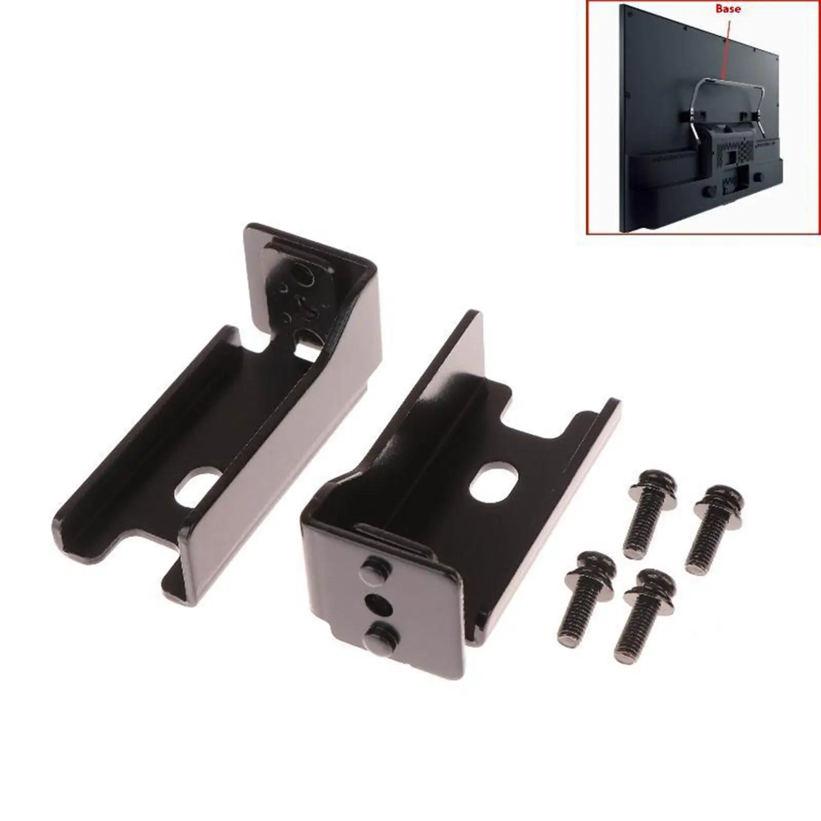 Adjustable TV Stand Base Black Metal Mounting Rack Easy Install for Multi TV Sizes Home Entertainment Unit