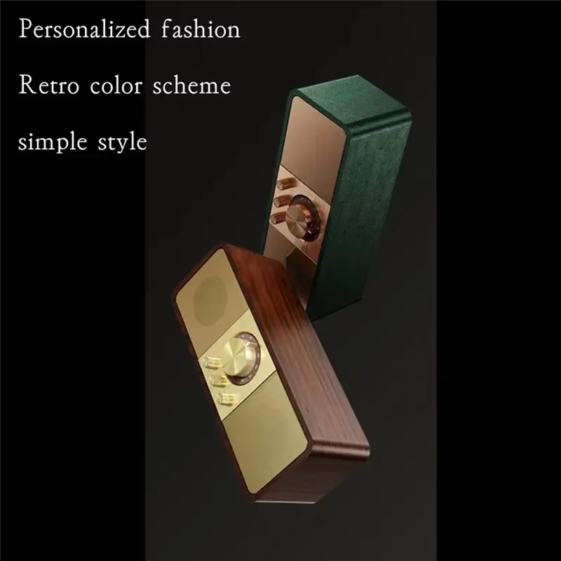 ABMF-Portable Retro FM Radio Wooden Radios Receiver Wireless Hi-Fi Stereo Bluetooth Speakers Support TF Card/U Disk/Aux