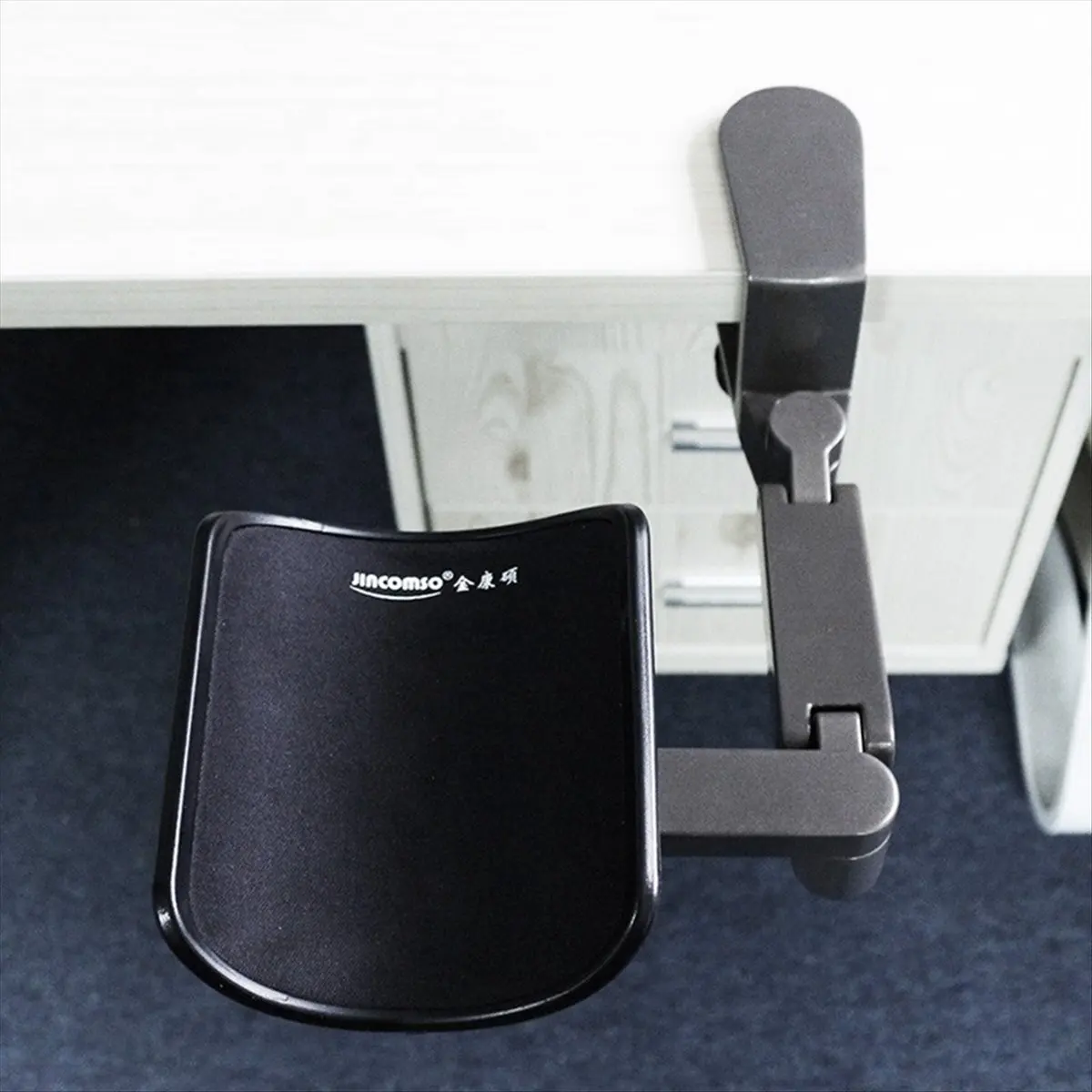 ★♠♥Y2263A Hot Sale-Metal Adjustable Arm Rest Wrist Support Extended Mouse Pad Armrest for Computer Ergonomic Hand Comfort Black