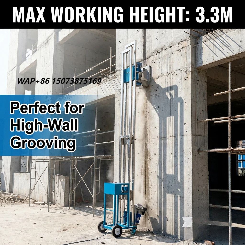 High Efficiency Wall Chasing Machine | 360 Degree  Wall Slotting Tool | 3.3m Reach Labor Saving  Installation Equipment