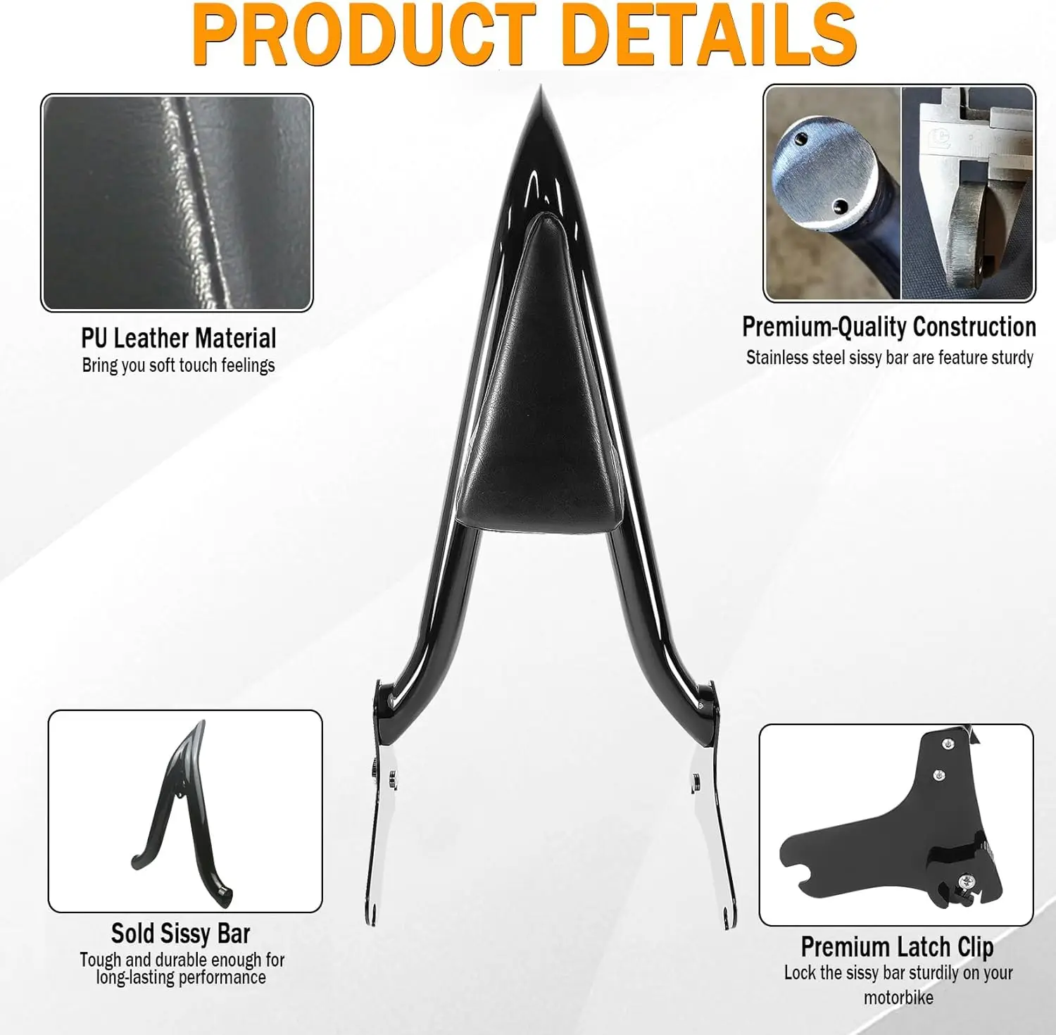 Passenger Rear Backrest Sissy BarFor Harley Touring Road King Street Glide 1998-2008 07 06 05 04 03 02 01 Sissybar Back rest