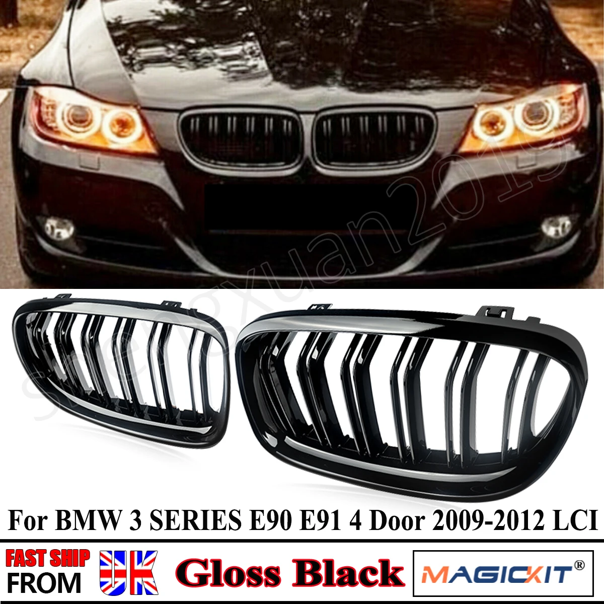 

SAIQINGSP Gloss Black Fit for BMW 3-Series E90 Sedan E91 Touring 2008-2011 Facelift Car Accessories Tools