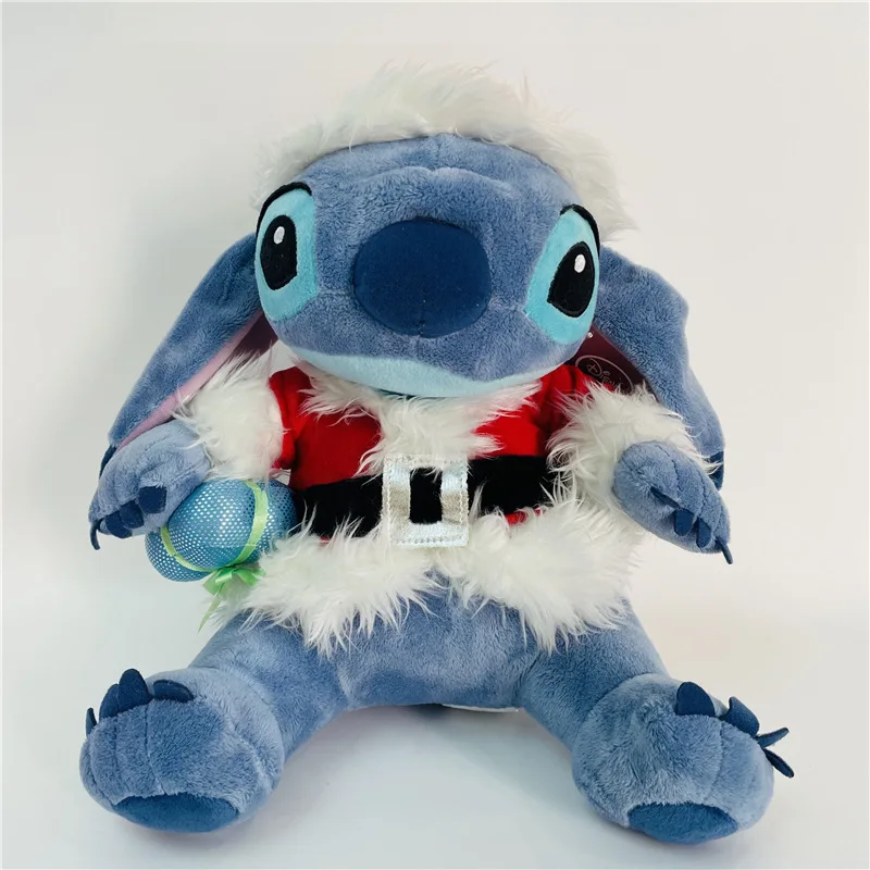 Nuovo cartone animato Disney Stitch peluche personaggio anime versione Babbo Natale decorazione della stanza delle bambole Kawaii regali di Natale per bambini