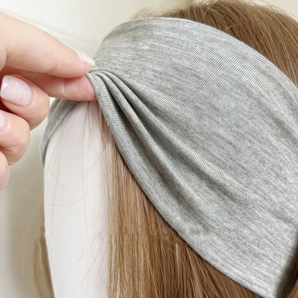 

Knit Cotton Elastic Headband Sweat Absorbing Breathable Wide Knitted Headband Yoga Sports Hairband Soft Sports Hairband Daily