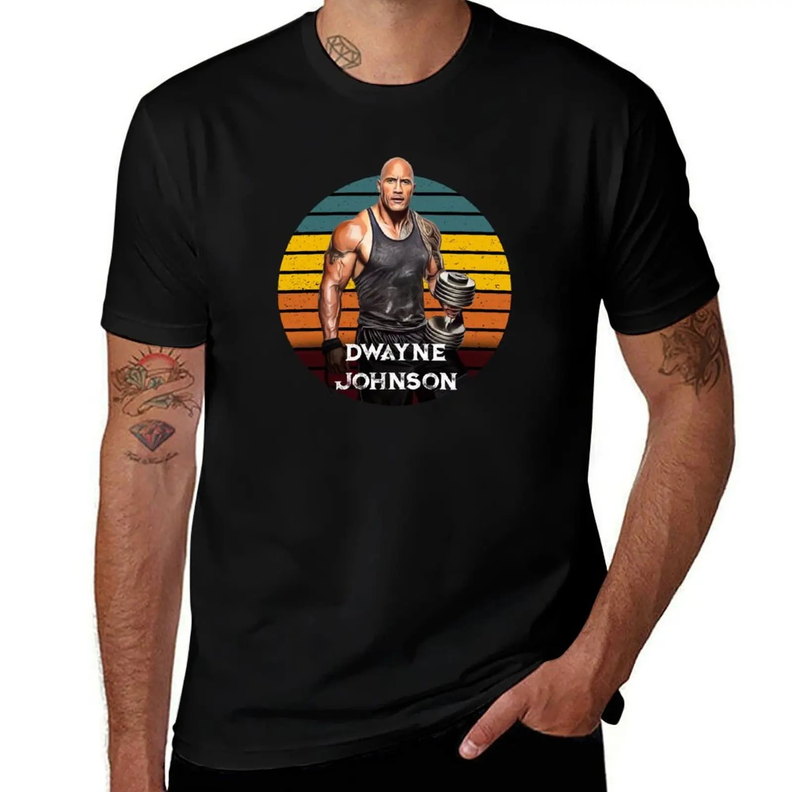 

Vintage Hero: Dwayne Johnson Tribute T-Shirt man t shirt designer t shirts cotton 100% man t shirts graphic T-Shirt
