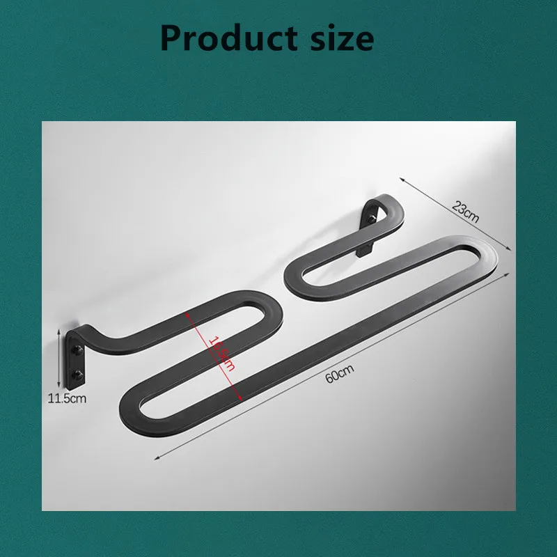 European Style Towel Single Lever Bathroom Towel Rack Hotel Space Aluminum Personalized Towel Lever Toilet Rack