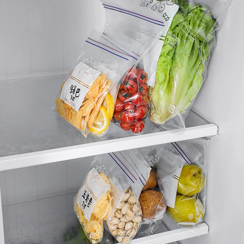 10/15/20Pcs Reusable Fresh Keeping Bag Slip Sealing Bag For Vegetable Fruit Storage Kitchen Food Freezing Preservation Bags