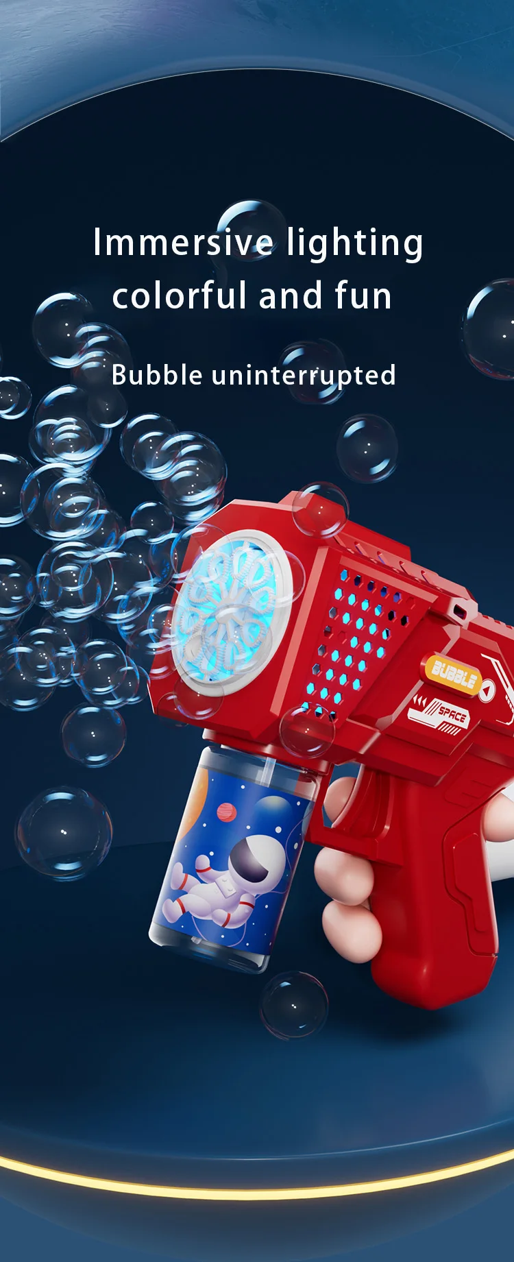 10-Loch-automatisches elektrisches Gatling-Spielzeug, blasende Blase für Kinderspielzeug, Kindergartengeschenke ohne Batterie oder Blasenwasser – Detail 6