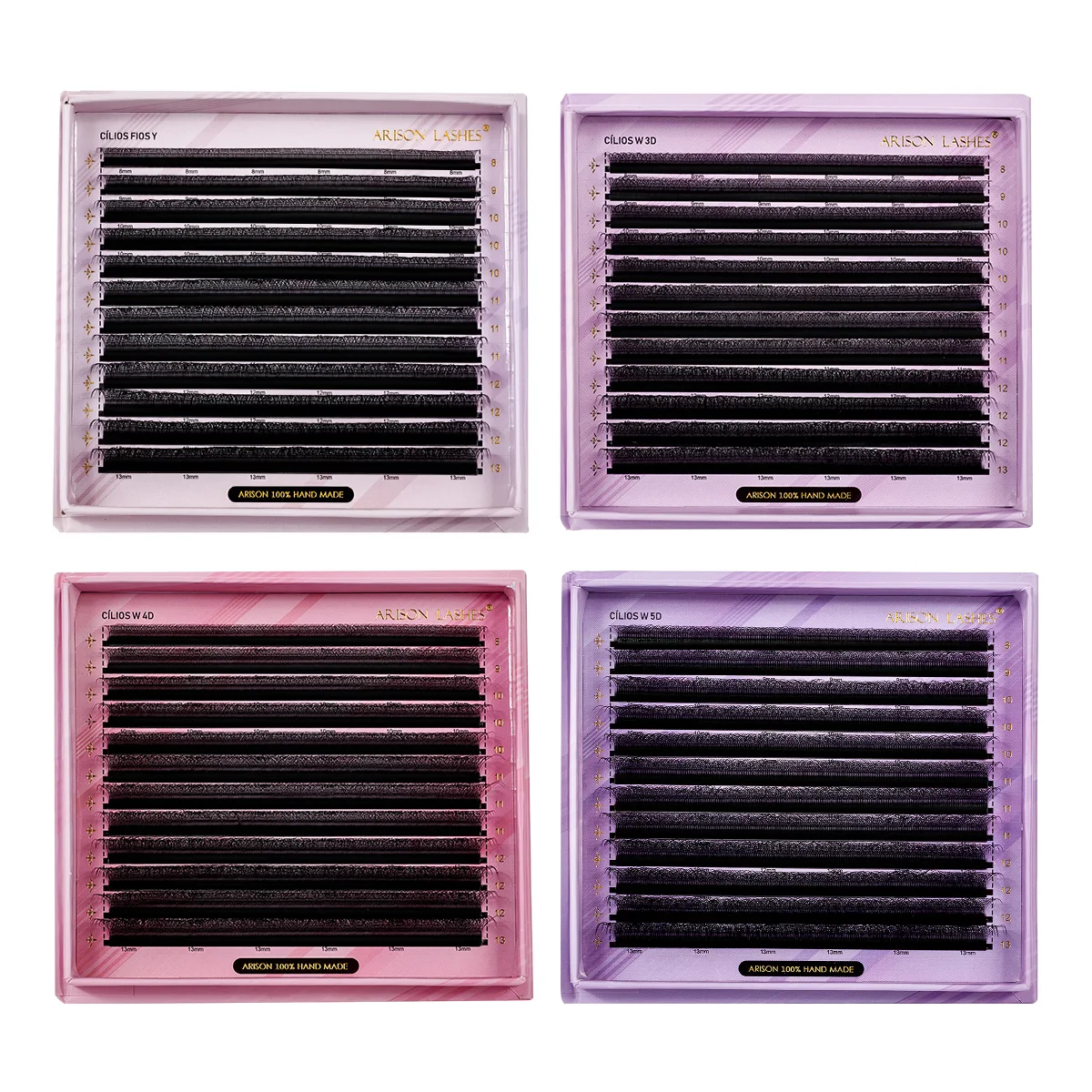 ARISON Duża pojemność 2 w 1 YY/3D/4D/5D W Lashes Premade Volume Fans Przedłużanie rzęs YY W-shape Eye Lashes Magnetic Carton — zdjęcie 2