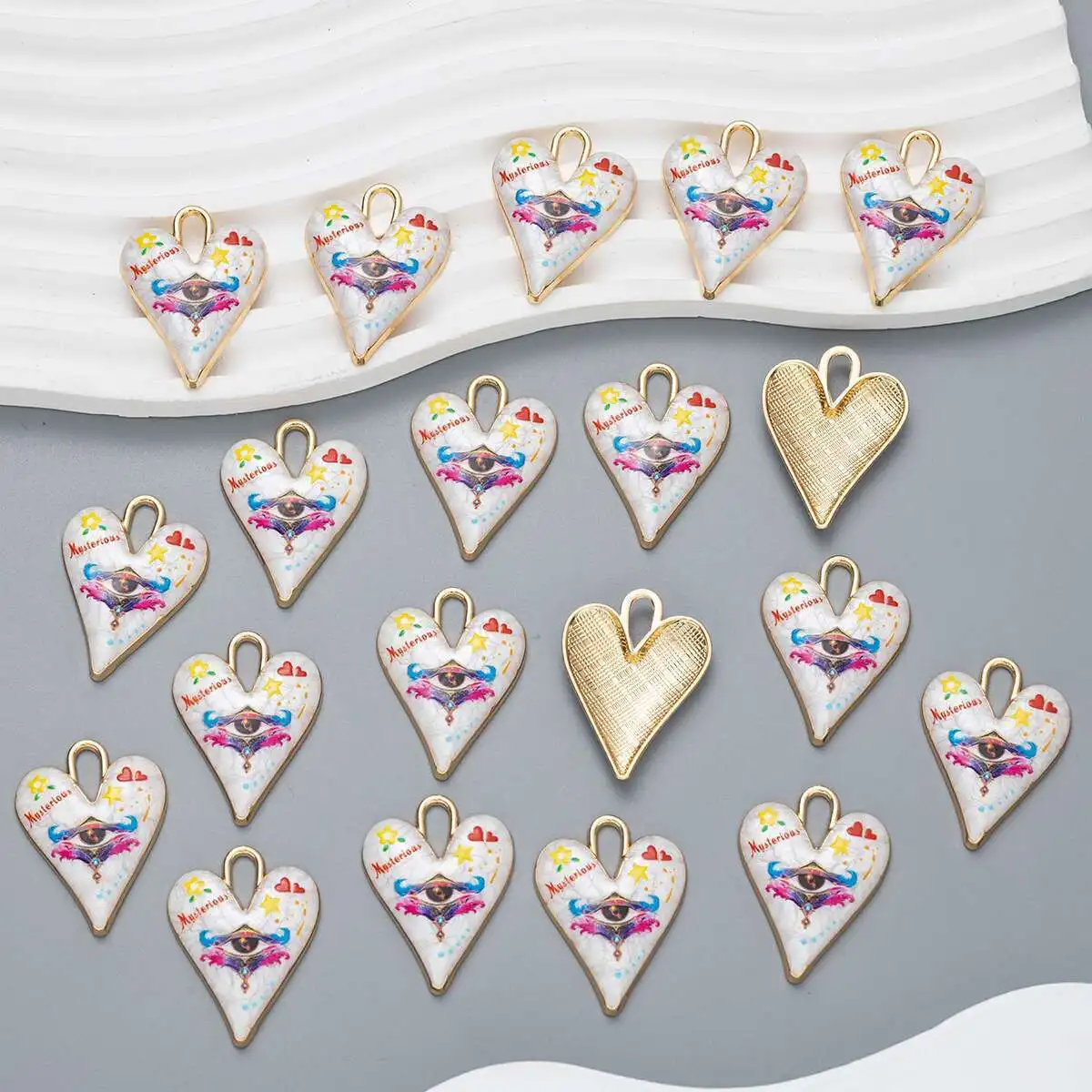 6pcs Color Devil\'s Eye Graffiti Jewelry For Jewelry Making Enamel Pendants DIY Earrings Necklace Bracelet Jewelry Accessories