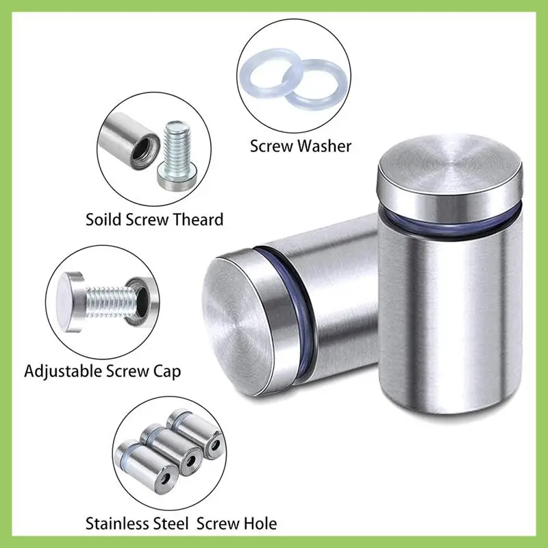 

50 Pack Sign Standoff Screws, Stainless Steel Standoff Screws Kit, Mounting Glass Hardware (1/2X 3/4 Inch)
