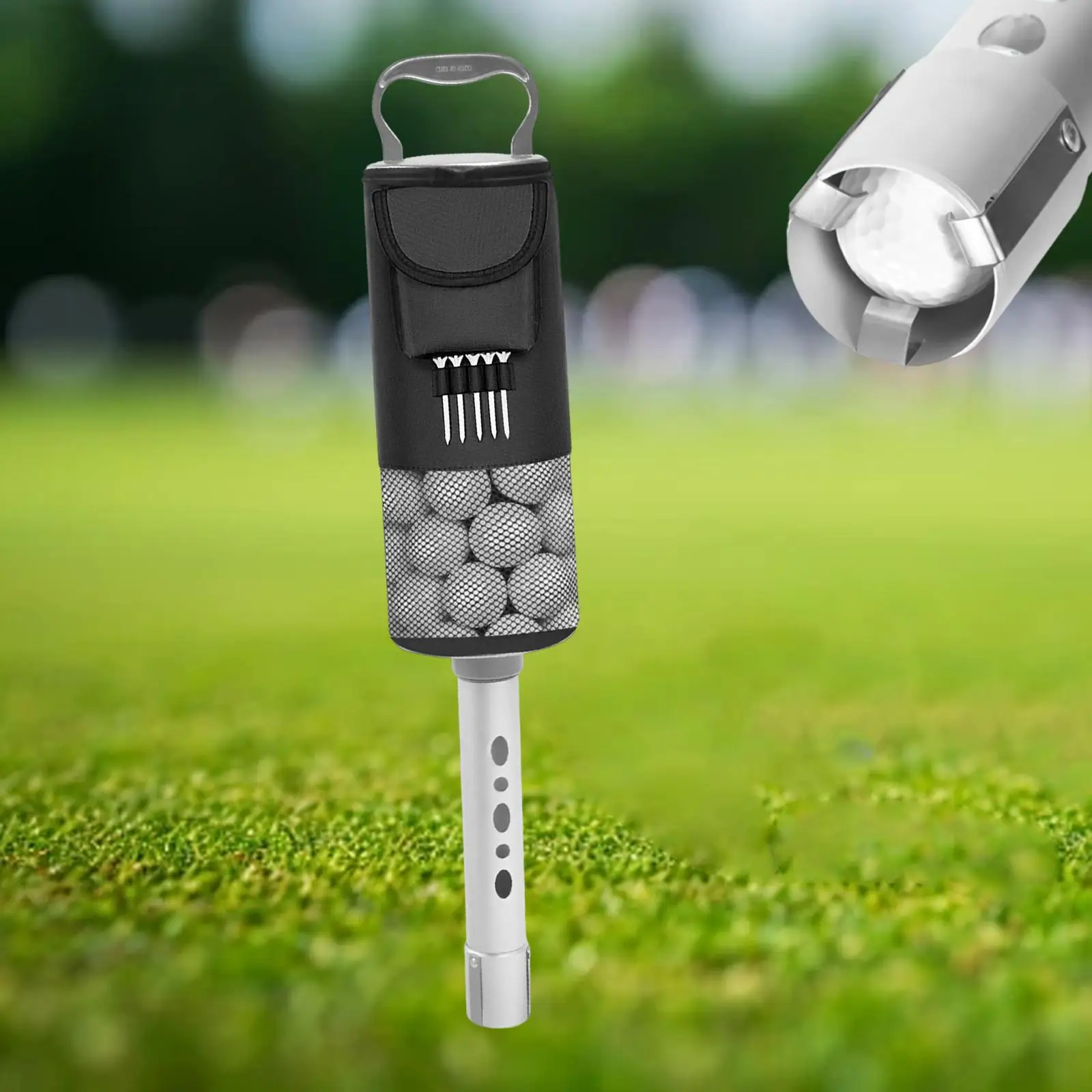 Golf Ball Retriever with Golf Tees Holds 70 Balls Golf Ball Collector Golf Ball Pick up Bag for Beginners Enthusiasts Outdoor