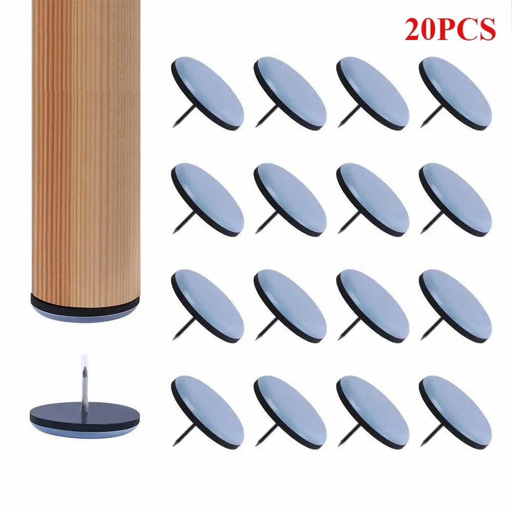 

20Pcs Tables Sofas Recliners Furniture Leg Sliders Pads with Nail Feet Furniture Moving Gliders Mover Floor Protector Carpet