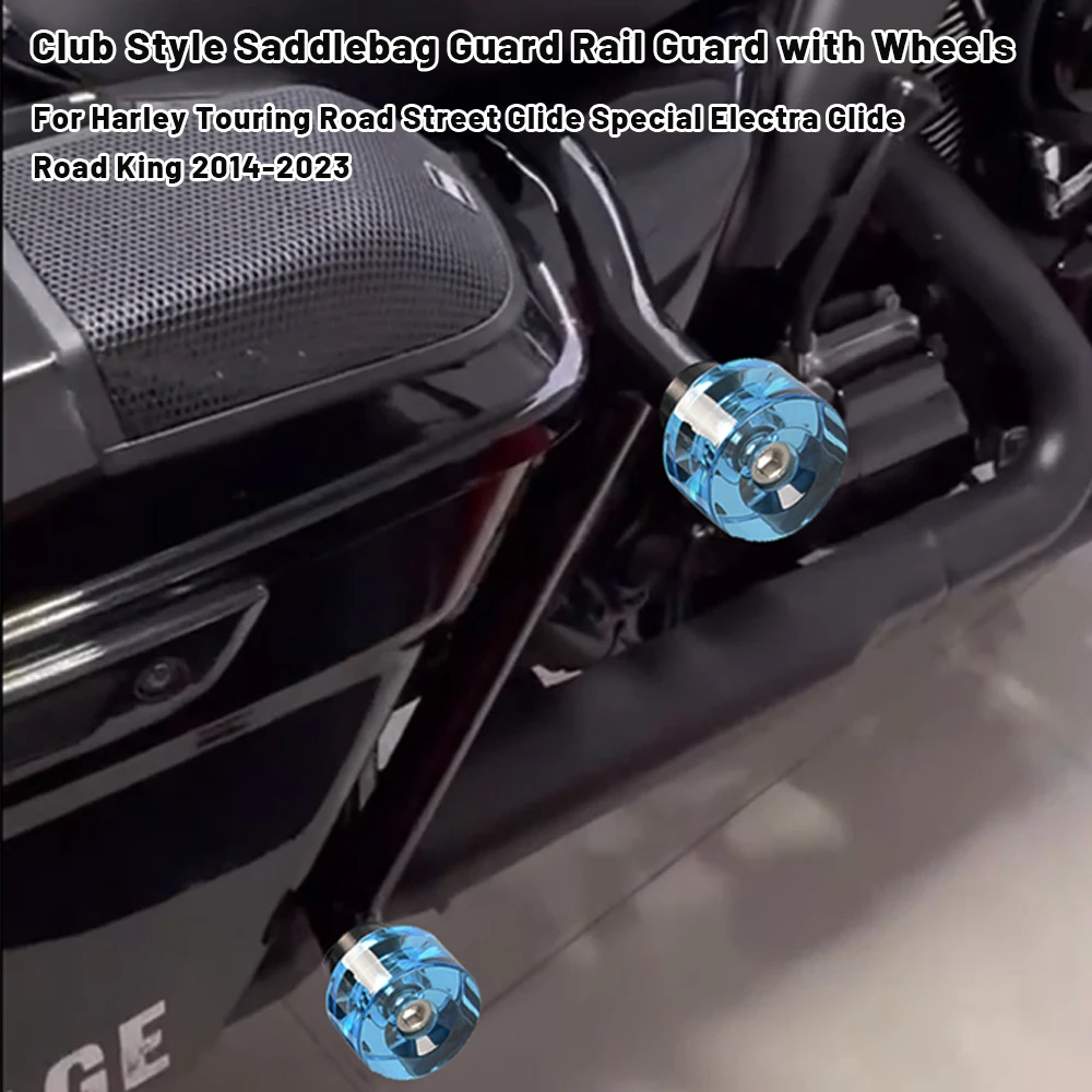 

Club Style Saddlebag Guard Rail Guard with Wheels For Harley Touring Road Street Glide Special Electra Glide Road King 2014-2023