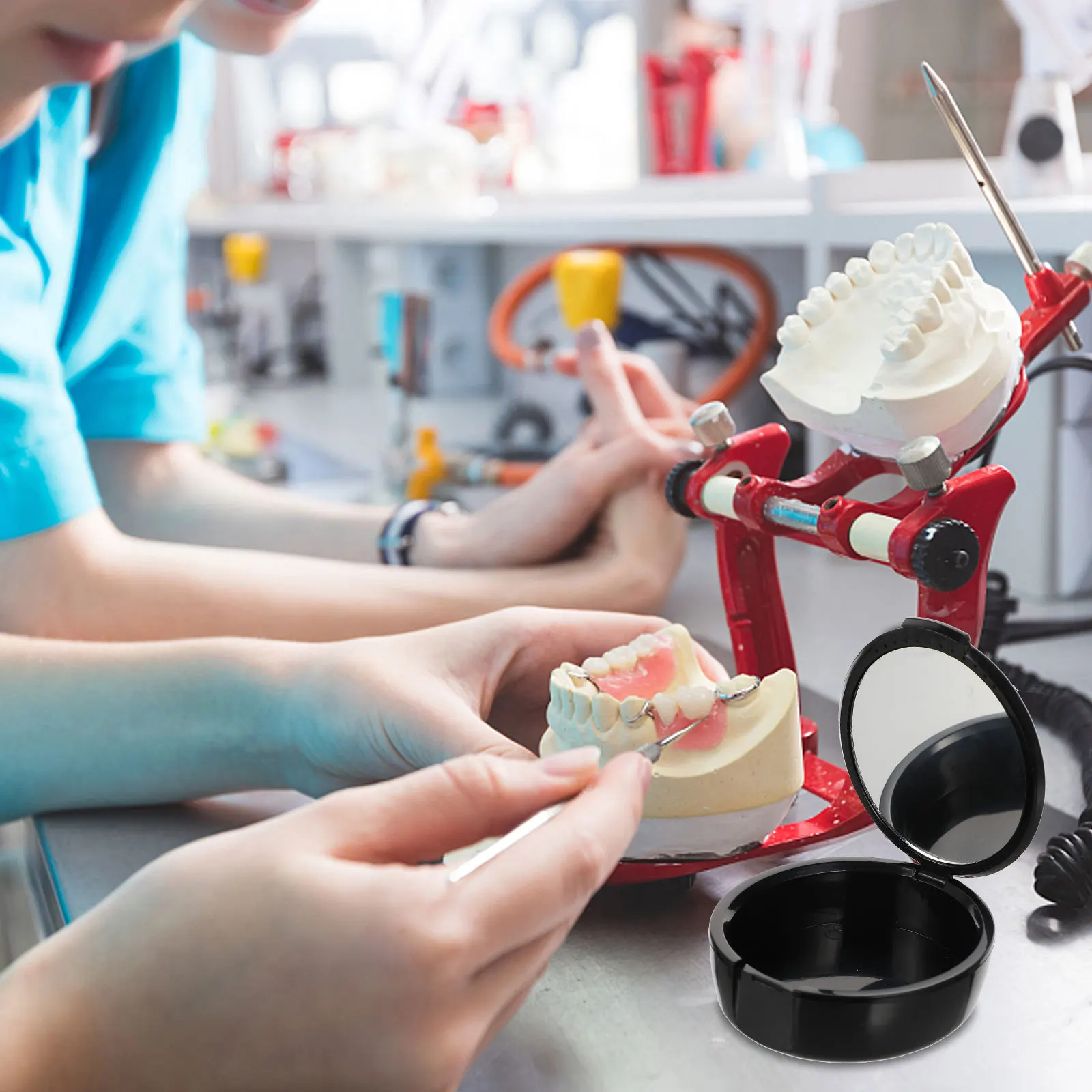 

Compact Denture Container Sturdy Box for False Teeth Retainers Athletic Mouth Guards Travel Denture Case False Box,