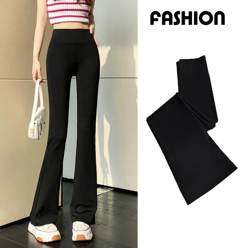 High Waist Slim Flared Pants Solid Sexy Leggings High Elastic Skinny Hip Liftting Pants Outdoor Trainning Fashion Yoga Tights