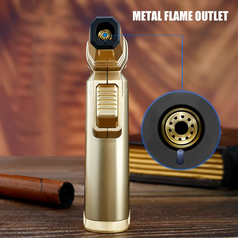 JOBON Blue Flame Gun Lighter Can Adjust The Flame Locking Function, 360 Can Be Inverted To Use Multi-functional Use Scenarios.