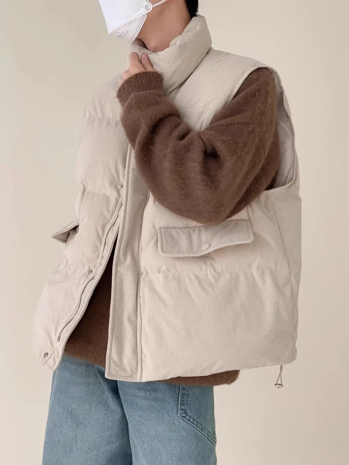 

Vests Waistcoats Thick Womens Tops For Woman Winter Fleece Padding Wide Silhouette Minimalist Warmth Anti-Freezing Comfortable