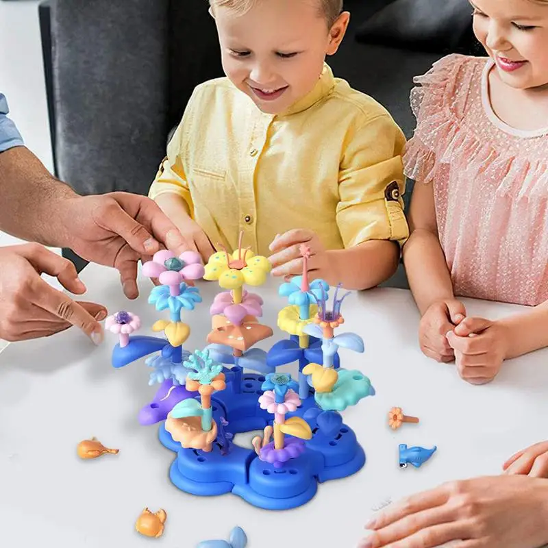 Bloques temáticos del mar, construcción de Coral para jardín, desarrollo educativo del cerebro, juguetes apilables 41X para niños de guardería