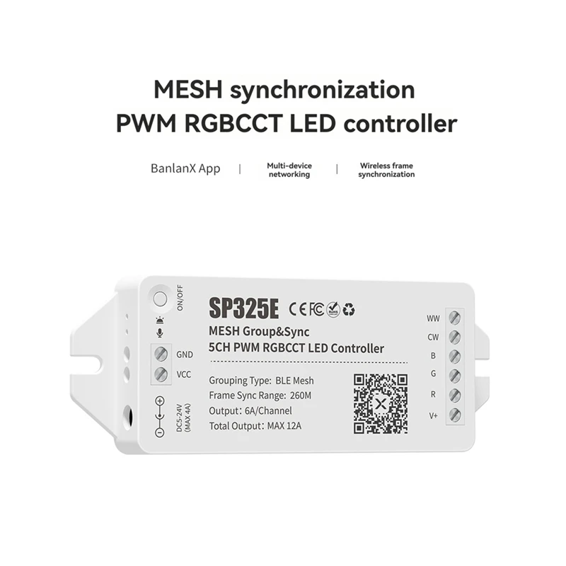 AA94-SP325E MESH Networking Synchrone RGBCCT LED-controller, LED-strip Meerdere controllers Gesynchroniseerde bediening