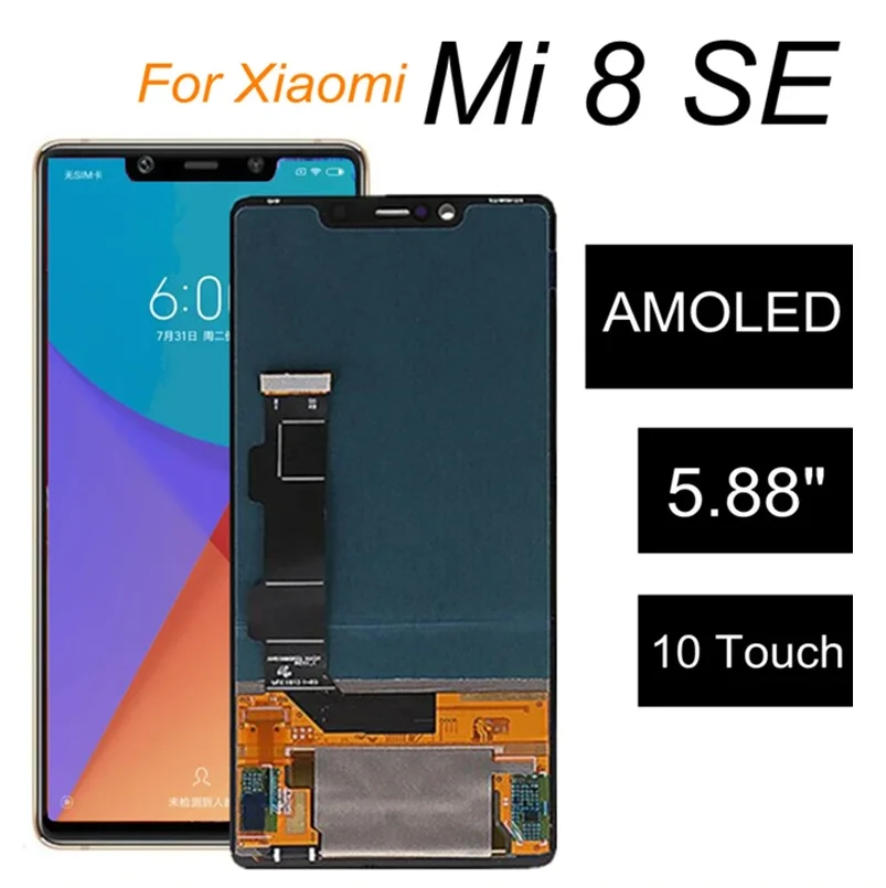 

5.88" Mi 8 SE Mi8 SE MI8SE Display Screen for Xiaomi Mi 8 SE Lcd Display Touch Screen Digitizer Assembly Replacement