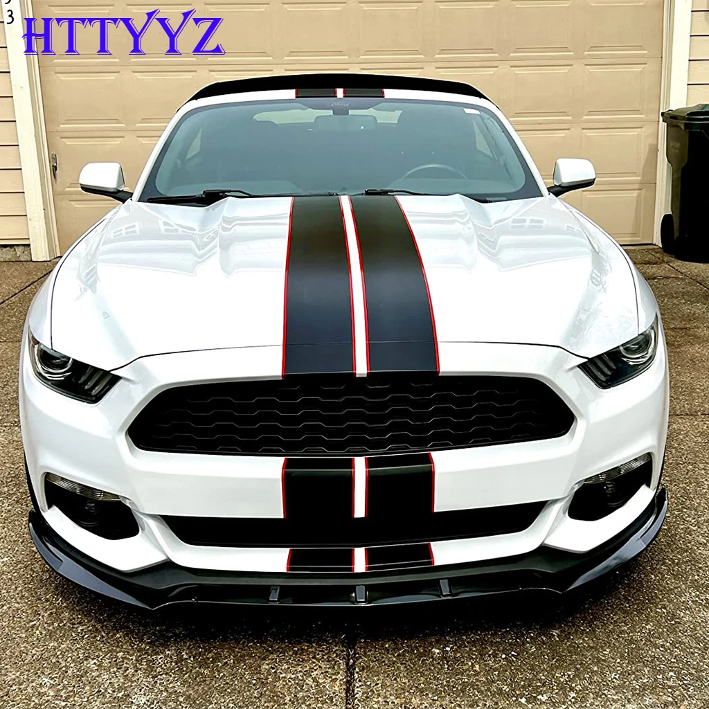 3PCS Gloss Black Car Front Bumper Splitter Lip Diffuser Body Kit Spoiler Guard spoiler frontal,For Ford Mustang 2015 2016 2017