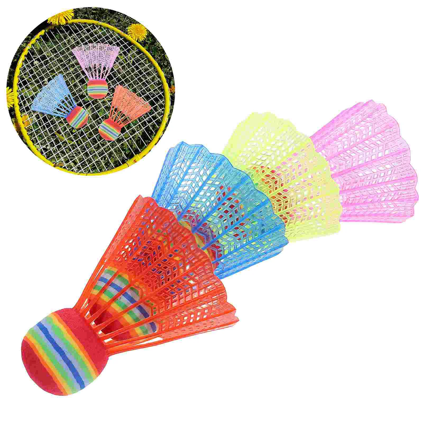 12 Pcs Colored Badminton Indoor Game Trainer Dedicated Party Decorations Sparring Equipment Playing Plastic Child