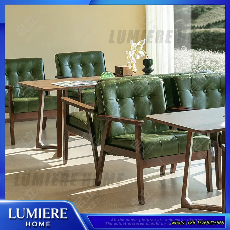 Coffee Shop Bar Stool Set Commercial Cafe Lounge Chair for Pub Cigar Room Office Use Two Seat Booth Furniture Modern Design