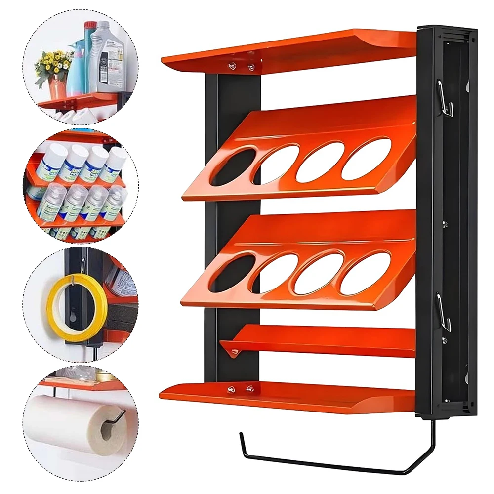 Spray Can Tool Organizer Rack Wall Mount Heavy Duty Tool Shelf Spray Bottle Holder Workshop Garage Storage Tool Cabinet
