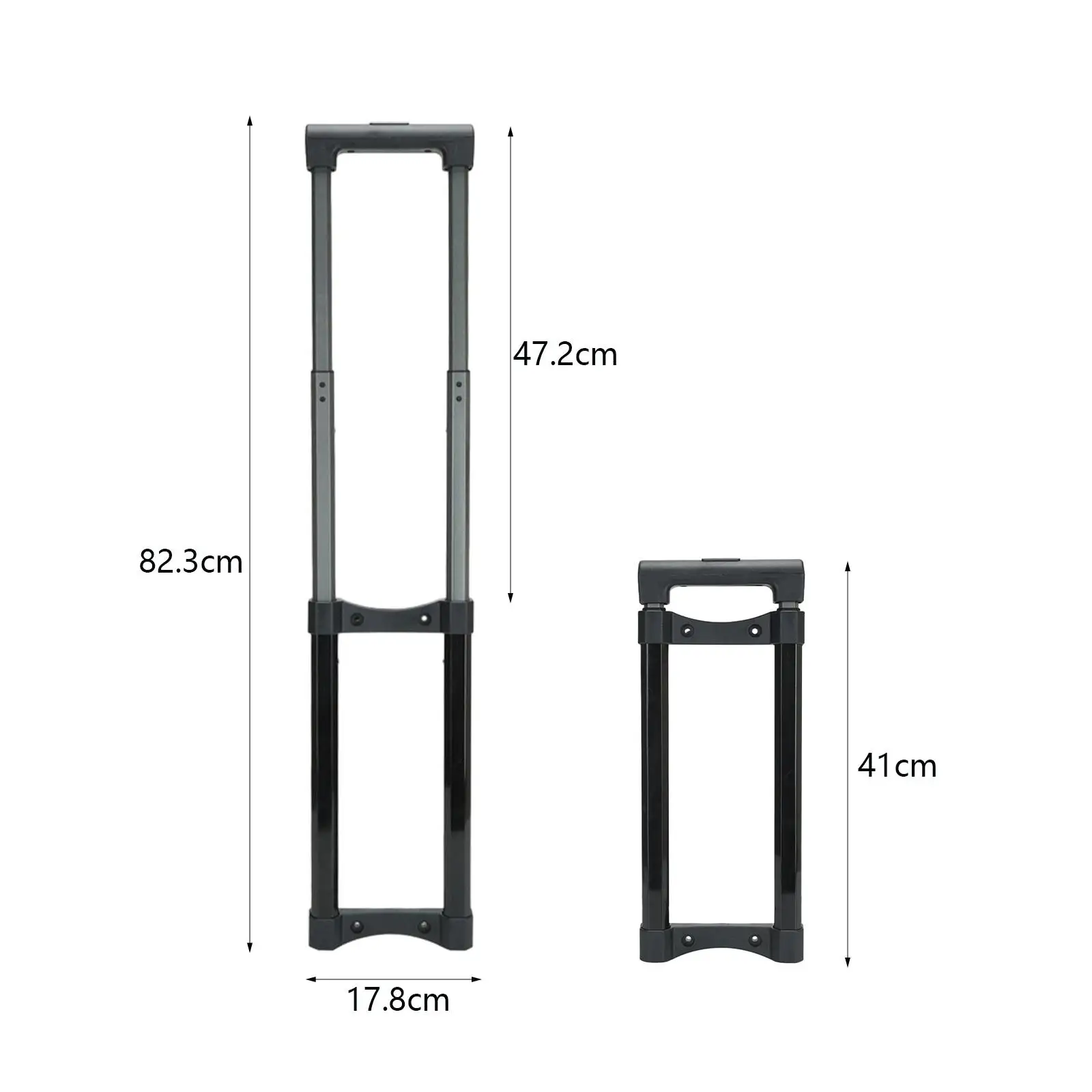 DIY Suitcase Telescopic Handle Spare Parts Stretchable Stylish Black Durable Traveling Accessories Length 82cm Metal Pull Rod