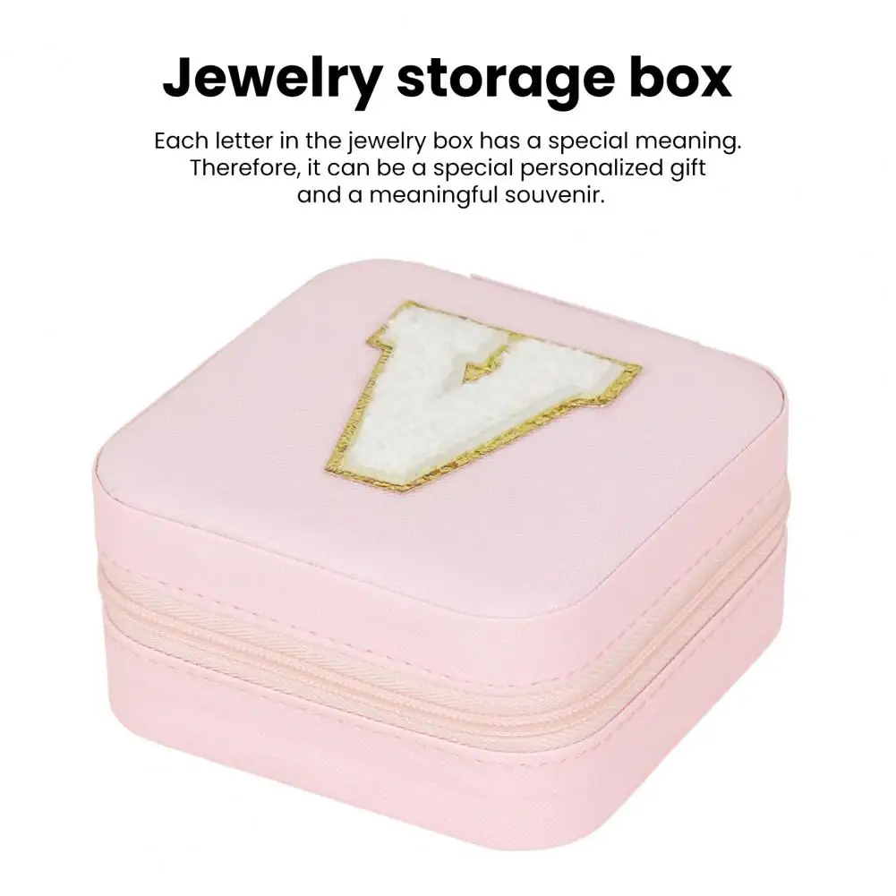 Special Letter Jewelry Box Waterproof Velvet Jewelry Holder Organizer with Removable Dividers Personalized for Women for Rings