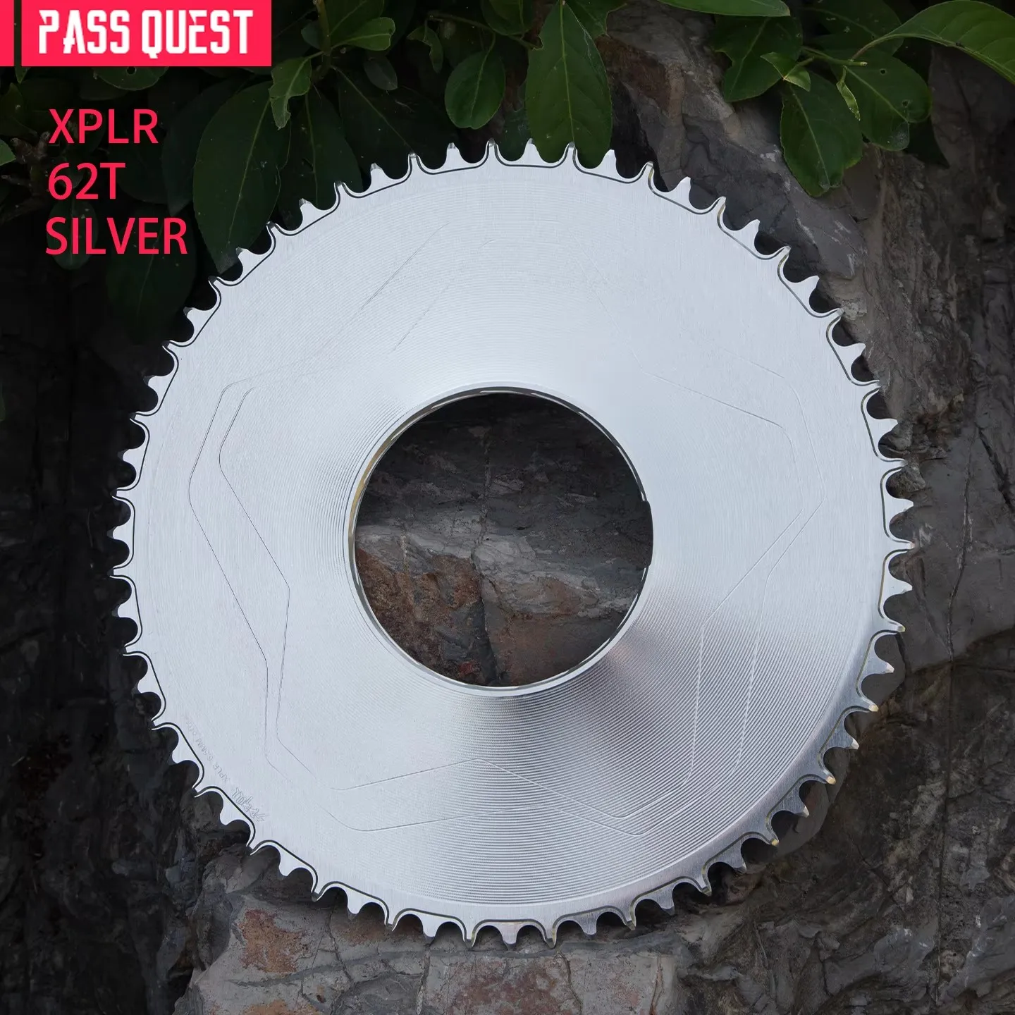 Интегрированная цепная звездочка PASS QUEST, совместимая с SRAM RED E1 XPLR AXS (серебристая, одинарная).