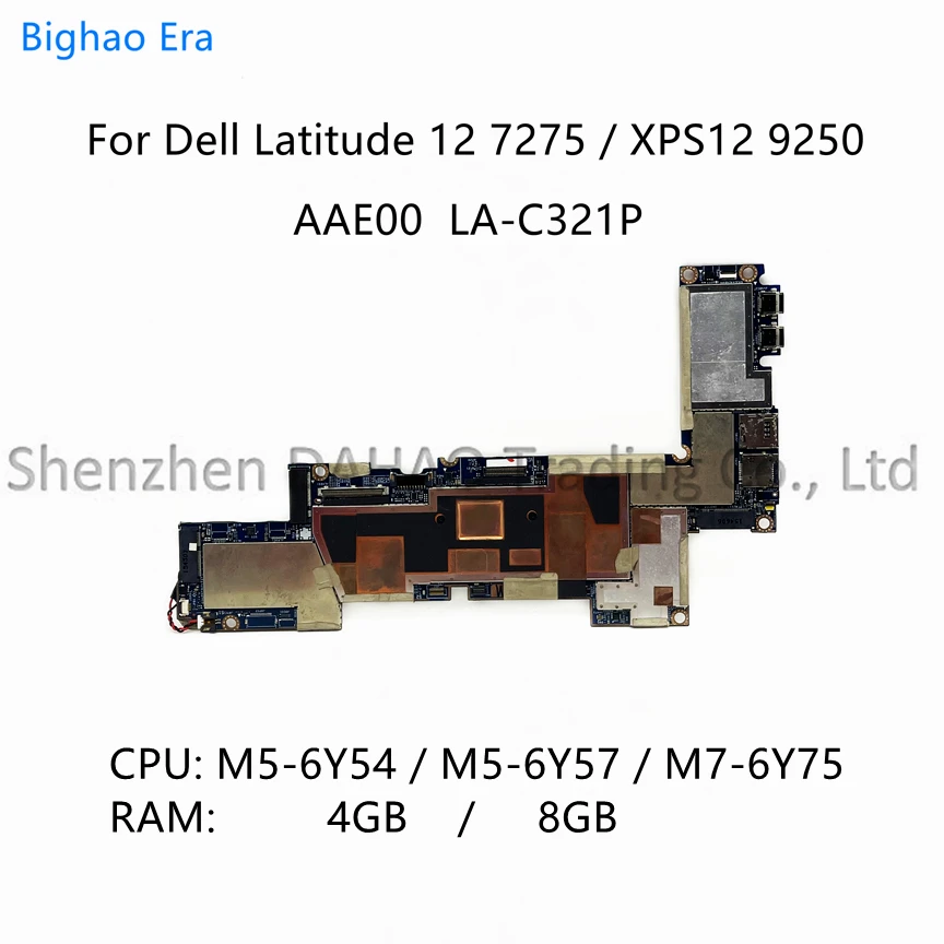 

LA-C321P For Dell Latitude 12 7275 XPS 12-9250 Laptop Motherboard With M5-6Y54 M7-6Y75 CPU 4GB/8GB-RAM CN-06M6CR 0Y5RX8 0P98DK