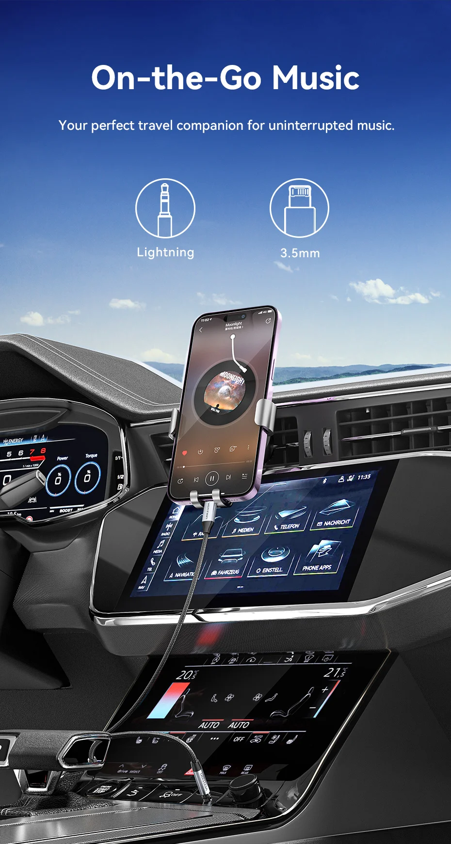 Vention Audio-Adapter für Lightning auf 3,5 mm Kopfhörer-Adapter, DAC-Audio-Musikkabel für iPhone 14, 12 Pro Max, Xr, Aux-Kabel, Telefon – Detail 4