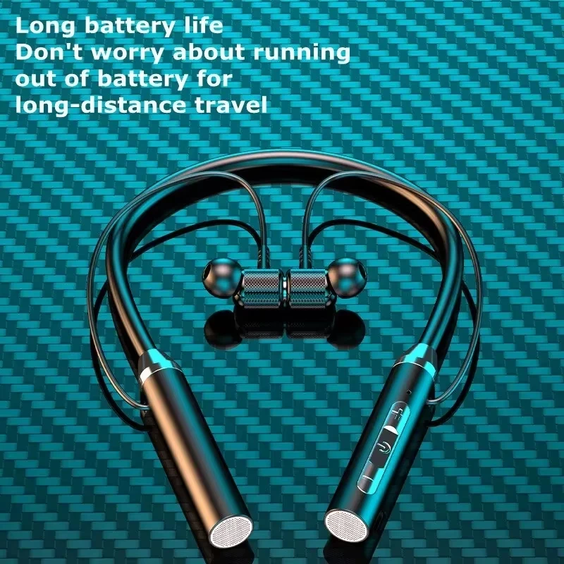 Wireless Fone Bluetooth Headset Hearing Aid Magnetic Extra Long Standby Neck Strap Hanging Waterproof Sports Headset with Mic