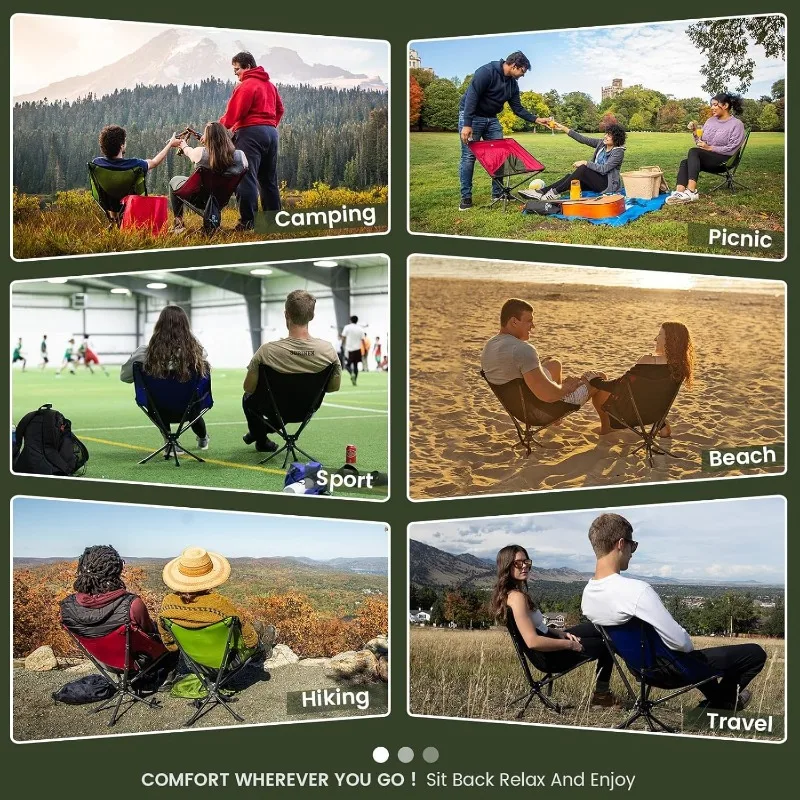 Upgraded Swivel Portable Chair Small Compact Collapsible Folding Chair for Adults That Setup