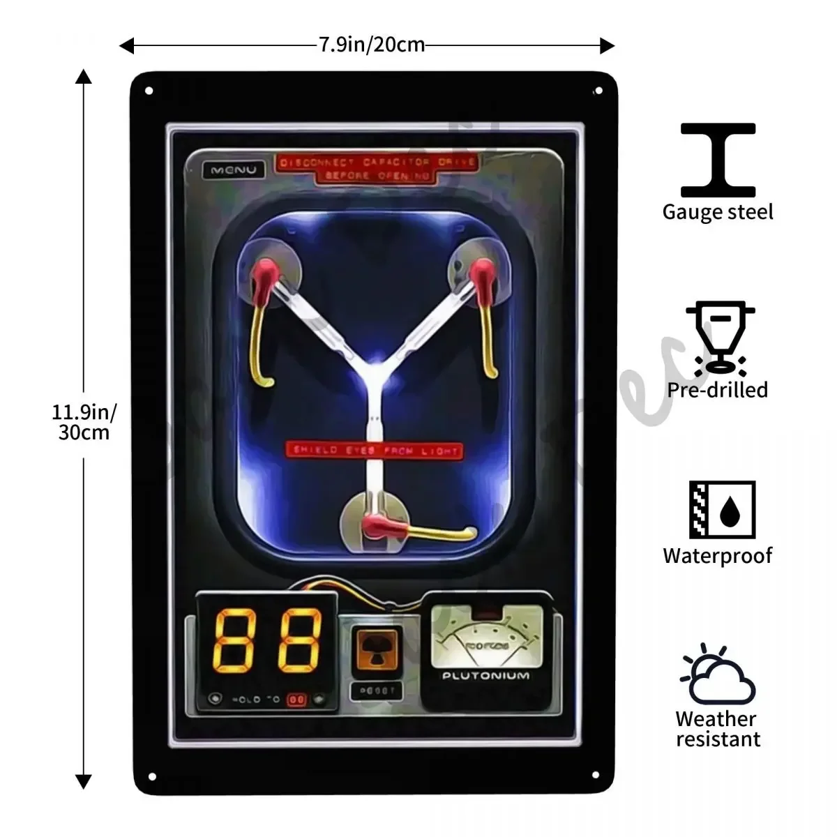 Custom Flux Capacitor Metal Sign Modern Back To The Future Tin Decorative Signs Plaques Office Store Pubs Club Decor Art