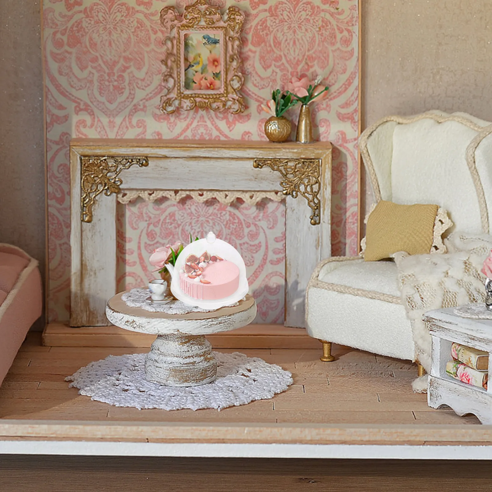 

Набор из 2 миниатюрных подставок для тортов, премиум-класса, для кукольных домиков, реалистичные детали, безопасная гладкая поверхность, миниатюрные украшения для кухни